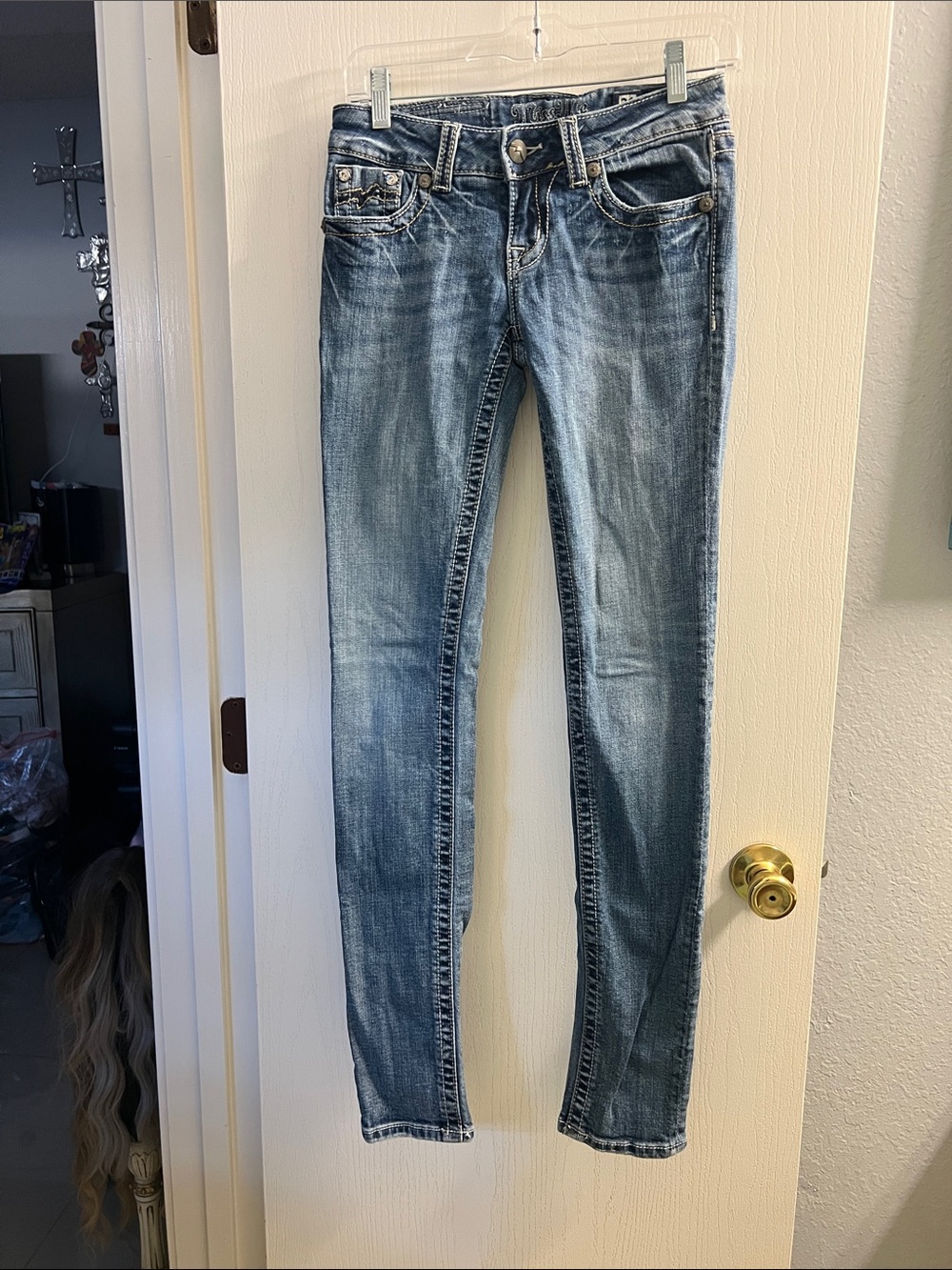 Miss Me Light Blue Faded Skinny Jeans